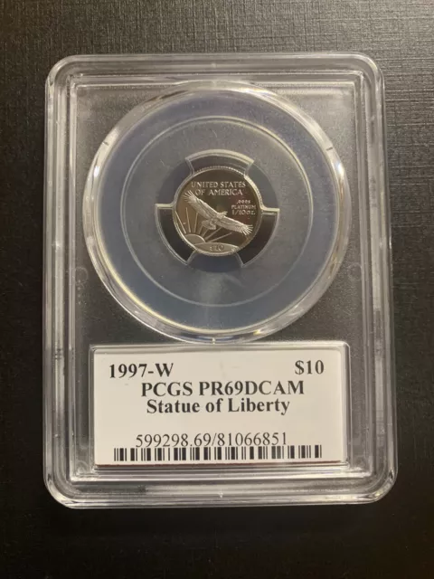 1997-W PCGS PR69 Platium Statue of Liberty  $10 2