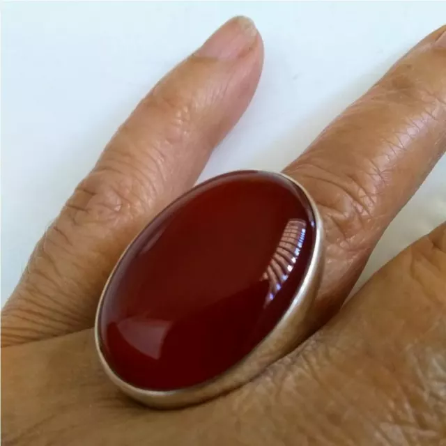 Carnelian Gemstone 925 Sterling Silver Ring Mother's Day Handmade Jewelry BM-296