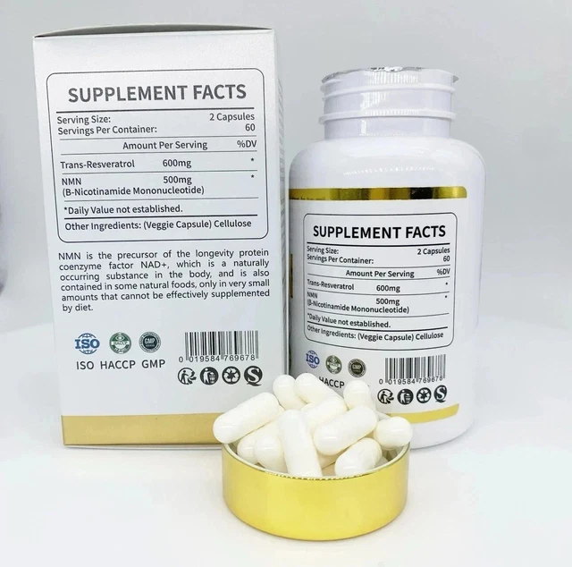 2X NMN + Resveratrol 90 Capsules Anti-Aging Antioxidant 18000mg £15.78 ...