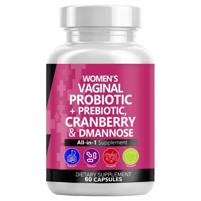 WOMEN'S VAGINAL Probiotics - Prebiotic, D-Mannose, Cranberry, Milk ...