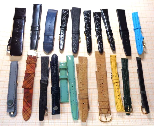 Bastlerlot mit älteren neuwertigen Lederbändern etc.. für Armbanduhren 10