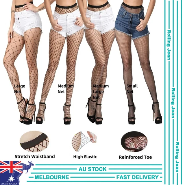 Collants Fishnet Nylon Vintage Années 60 - Motif Fleuri Brun, Taille 7-10 Ans, Neuf Étiquette