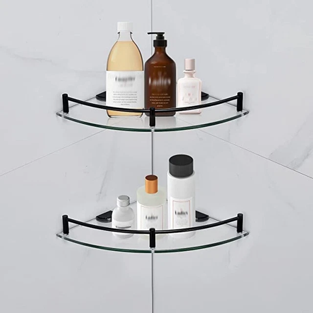 Bathroom Shelves, Bathroom Glass Corner Shelf ,Tempered Glass A2S7