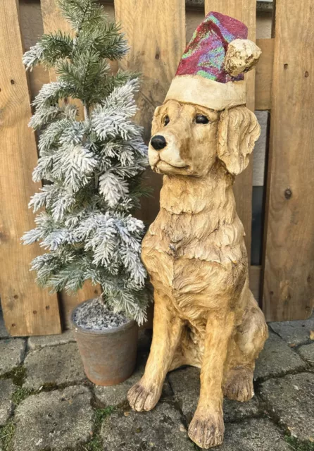 Großer Labrador Hund mit Weihnachtsmütze Weihnachten Dekoration 67cm NEU 4,5kg