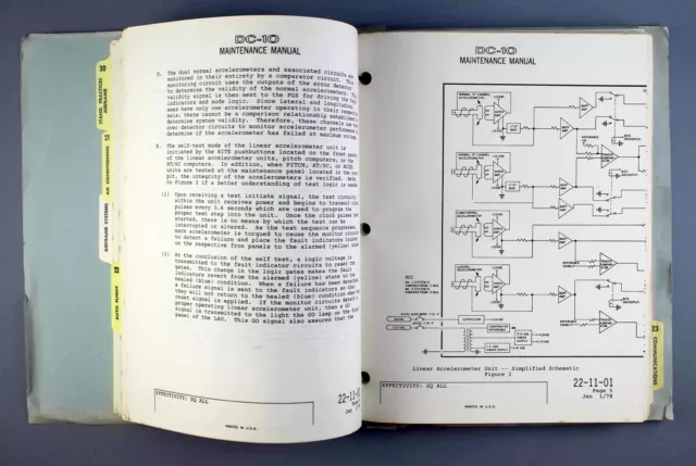 Douglas Dc-10 Vintage 1978 Airline Maintenance Manual Chapters 20 - 23