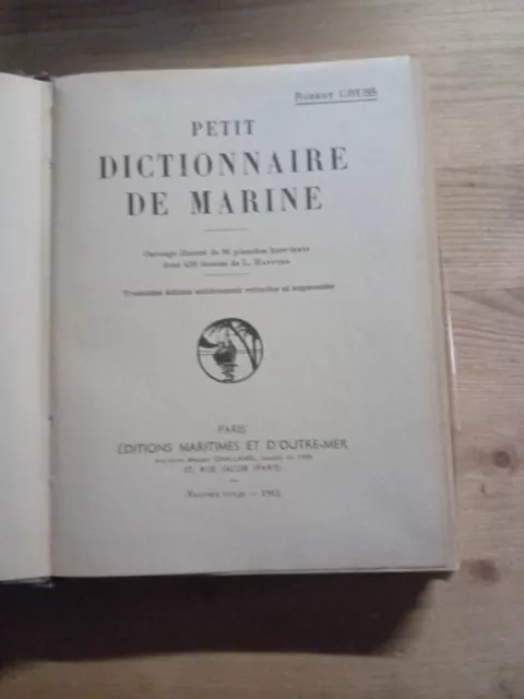 Robert Gruss Petit Dictionnaire De Marine Ed.maritimes Et D Outre-mer  1963