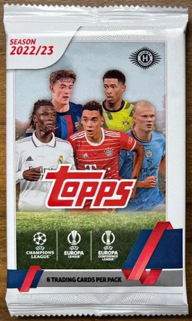 2022-23 Topps Uefa Club Competition Ucc Flagship Football Hobby Pack, 8 Cards