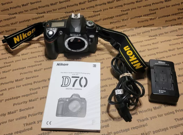 Nikon D70 6.1MP Digital SLR Camera Black (Body Only) with Charger AS IS FOR PART