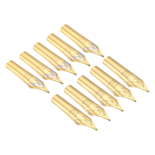 10pcs 0.5-0.7mm Fountain Pen Nib Replacement Stainless Steel, Gold