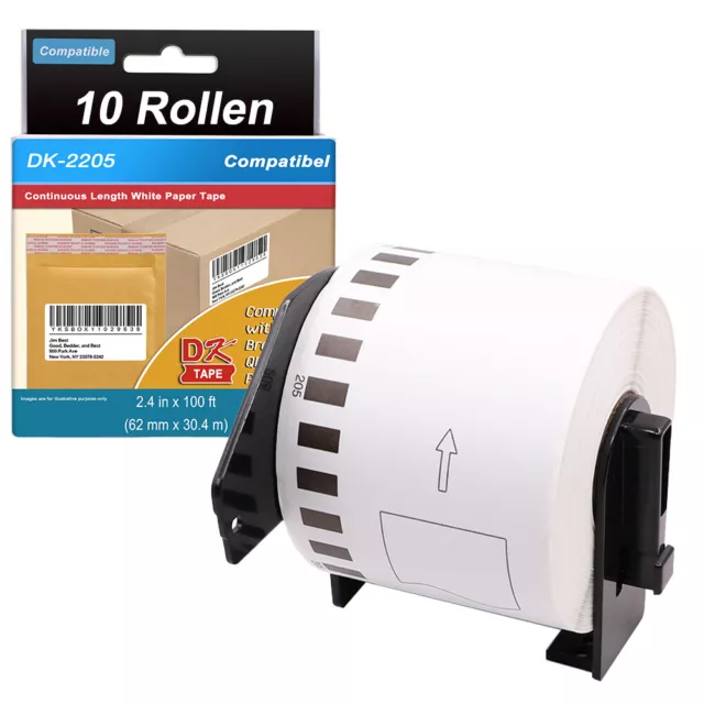 10x Etiketten für Brother P-Touch QL 1050 500 550 560 570 580 650 710 810 820 A