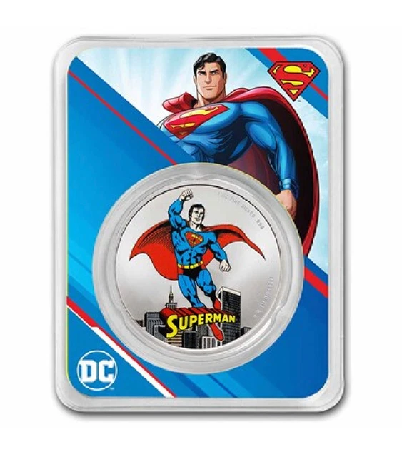 2023 Colorized Superman DC Comics 1 oz .999 Fine Silver Coin in TEP