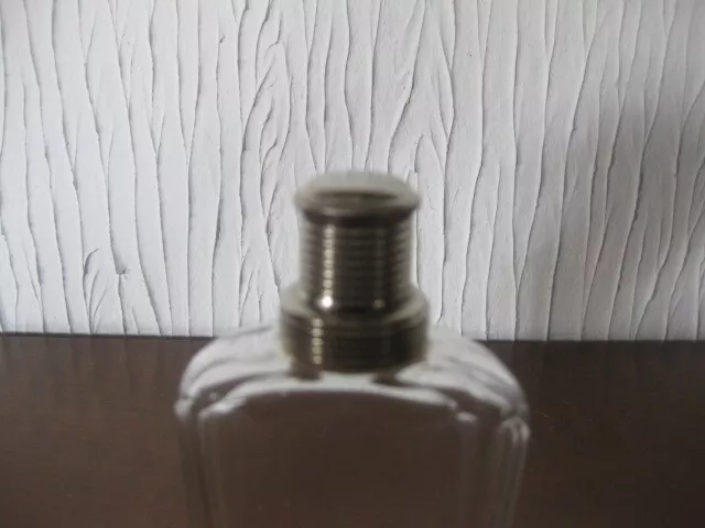 Art Deco dekorativer Glas  Flakon, Flasche versilberter Schraubverschluss 2