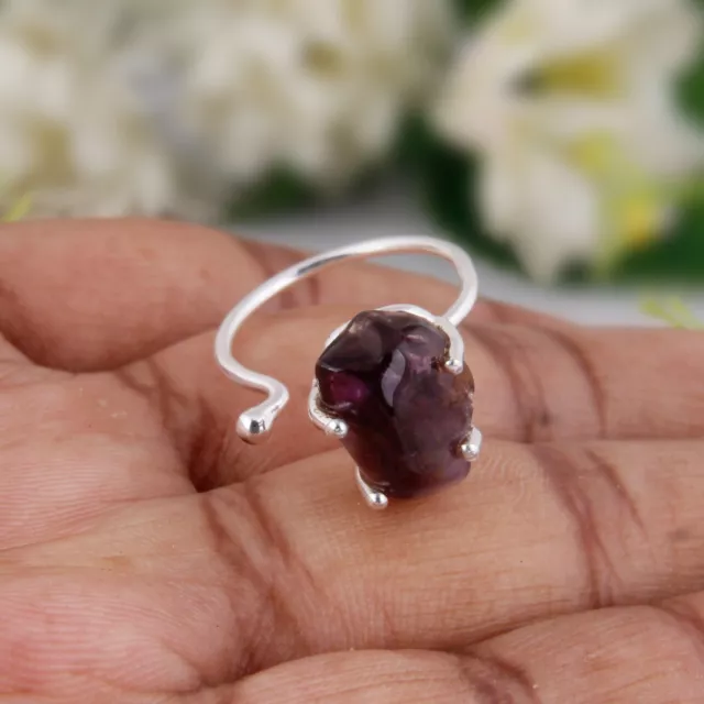 Natural Rough Gems SuperSeven Sterling Silver Ring Handmade Healing Protection