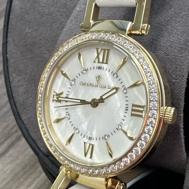 Christian Van Sant Women's Petite White MOP Dial Watch - CV8132