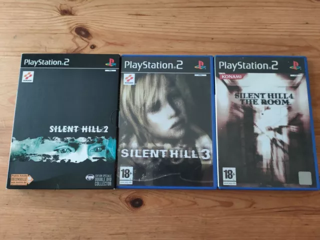 Lot De Trois Jeux Silent Hill 2,3 Et 4 Complets Pour PlayStation 2.