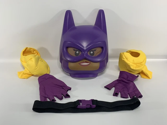 Lego Batgirl Costume Girls Large Mask, Accessories, & Bodysuit Undergarment