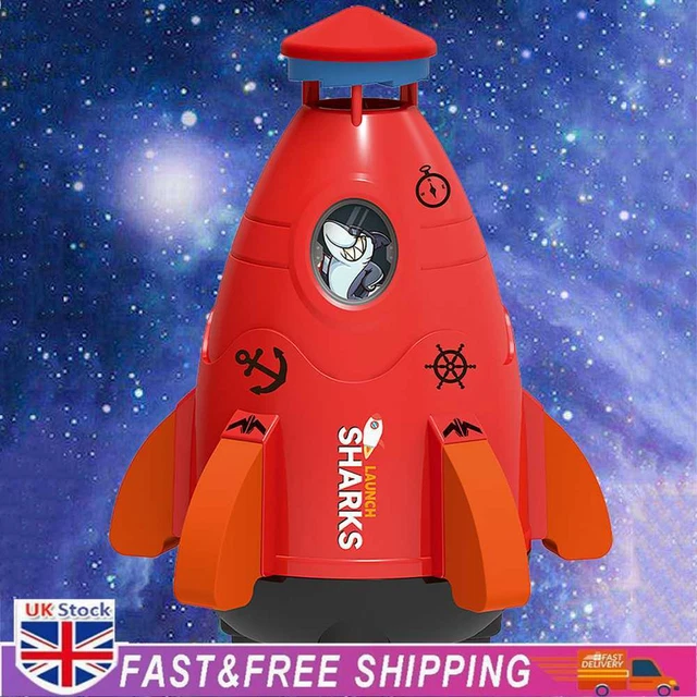 Space Rocket Sprinklers Rotating Water Powered Launcher for Outdoor Garden Yard