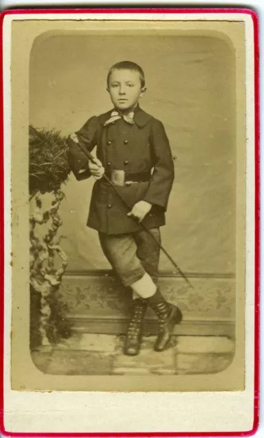 Un élève  en uniforme - CDV PHOTO photographie vintage circa 1880