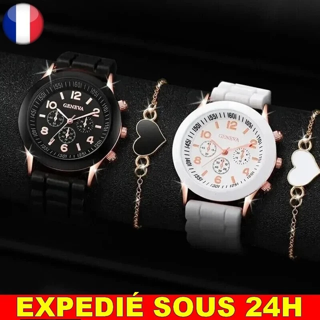 Montre Hello Kitty Chat - Bracelet Cuir, Cadran Acier à Clous & Diamants Blancs - Fille/Femme - Neuve
