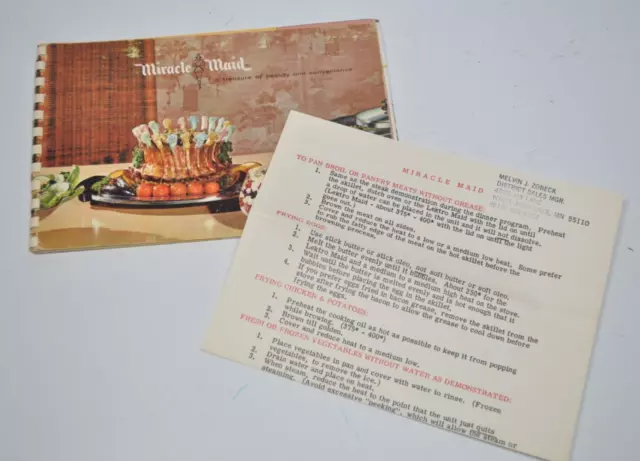 Miracle Maid Cookbook Recipes Instructions Gem Coat Aluminum Cookware 1966