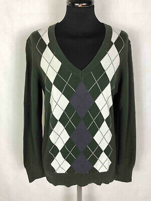 TOMMY HILFIGER Maglione Maglia Donna Cotone Rombi Woman Sweater Sz.M - 44