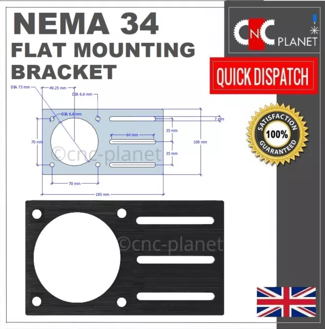 Nema 34 Stepper Motor Mount Bracket Flat Plate for Nema34 CNC Router plasma UK