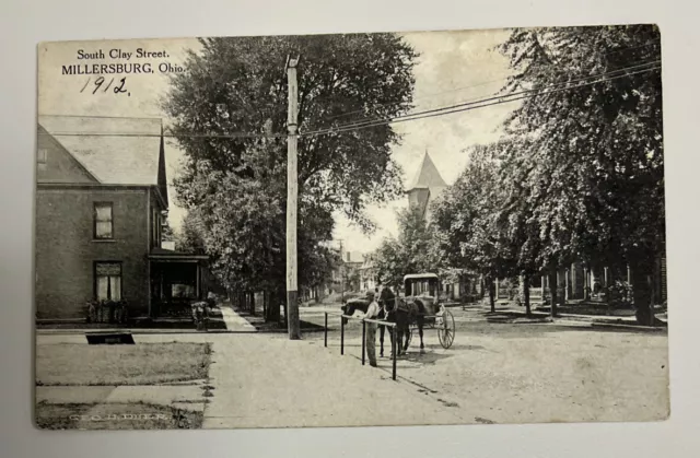 1912 Postcard, South Clay Street, Millersburg, Ohio!
