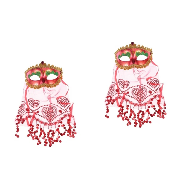 6 Pcs Masque De Venise Danse Du Ventre Manquer Voile Nationalité