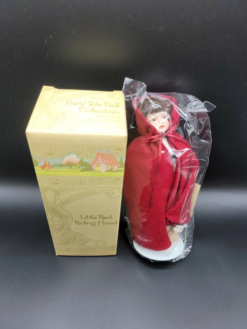 1985 Avon Fairy Tale collection Little Red Riding Hood Porcelain Doll Sealed 7"