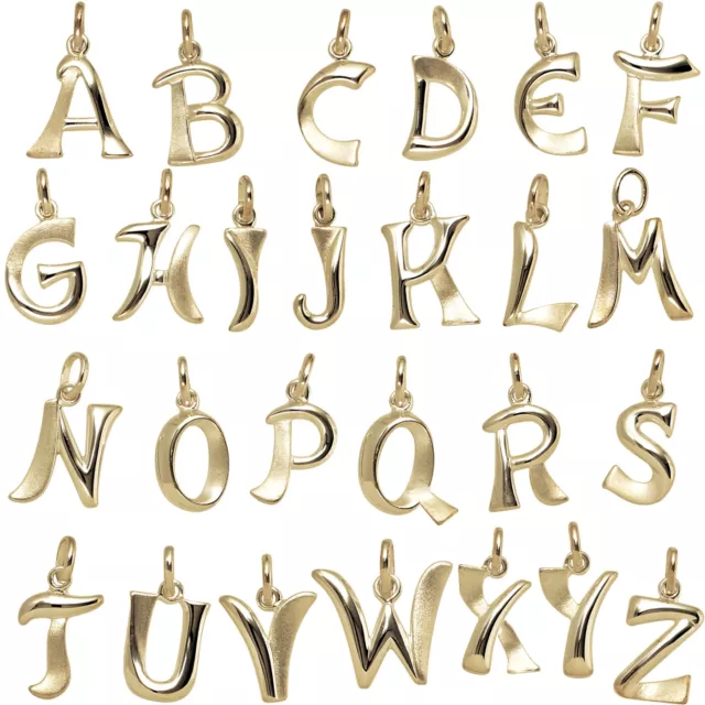 Echt Gold 585 Gelbgold Buchstabe wählbar A - Z Schmuck Anhänger Buchstaben Neu