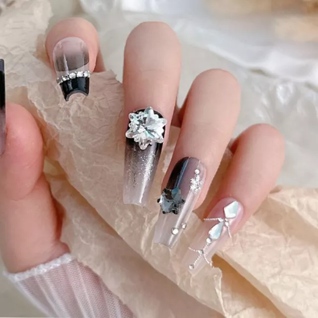 10PCS Snow Shape Hyperflash Pointed Shaped Diamond Nail Accessories Decoration