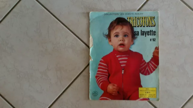 TRICOTONS SA LAYETTE N°92 revue vintage- 1970-collection les doigts agiles!