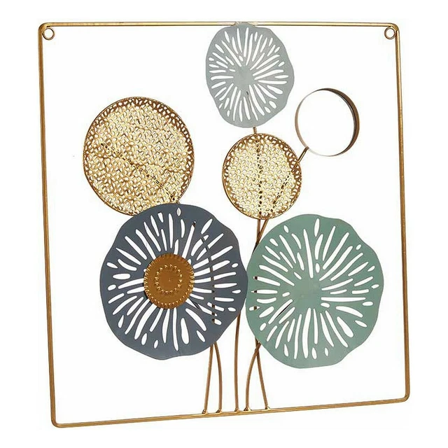 Decoración Colgante Flores Mural Cristal Metal [45 x 45 x 2 cm]