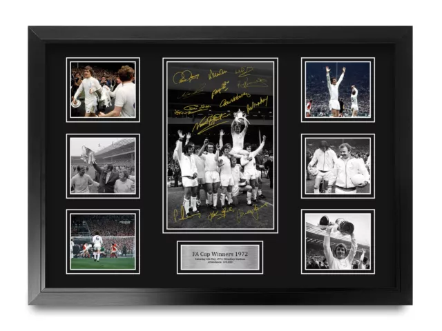 Leeds United Signed Large A2 Framed FA Cup Winners 1972 Printed Autograph Gift