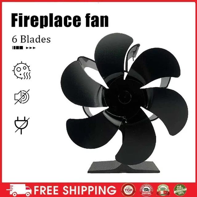 Ventilador de estufa de 6 hojas sin batería chimenea ventilador de reducción costos aluminio para herramientas domésticas