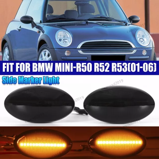 Smoke For Mini Cooper R50 R52 R53 MKI Dynamic LED Side Indicator Repeater Light