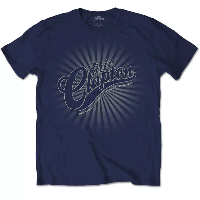 Eric Clapton Logo Rays Navy Blue T-Shirt OFFICIAL