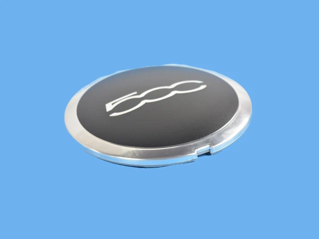 Genuine OEM Mopar Black & Chrome Wheel Center Cap for Fiat 500 Turbo Abarth