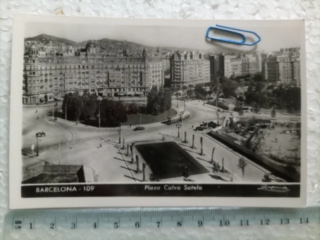 Vintage Postcard Barcelona Spain Plaza Calvo Sotelo Unposted Original