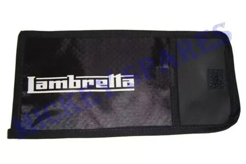 Lambretta Bolsa de Kit de Herramientas/Tejido Bolsa Lambretta Logo Negro