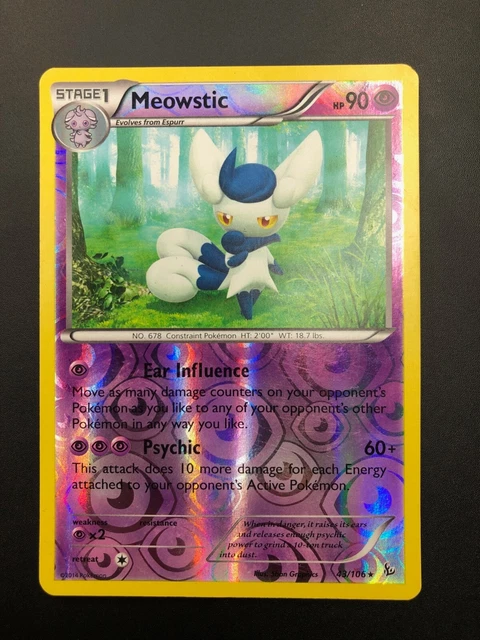 Pokemon card Meowstic - 43/106 - Rare - Reverse Holo XY FlashFire | EXC