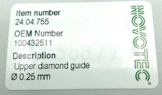 Novotec 2404755 EDM Upper Diamond Guide .25mm Diameter 2
