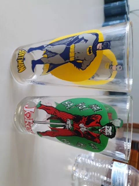 1976 DC Comics Joker And BatmanPepsi Super Series Character Glass Tumbler