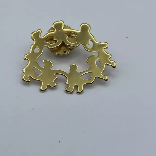 Ring Around the Rosie Lapel Pin Children Holding Hands In A Circle Brooch GT