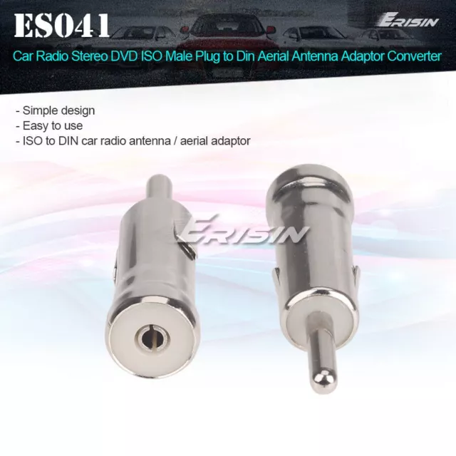 ISO female to Din male Radio Aerial Antenna Adapter Converter for Car Stereos