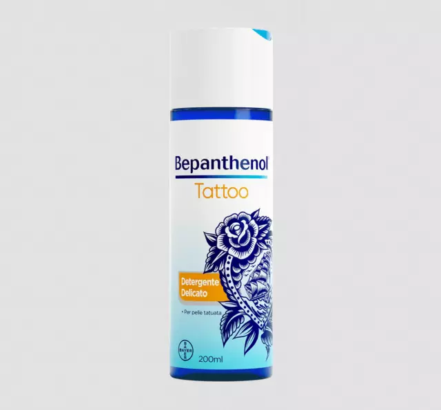 BEPANTHENOL TATTOO DETERGENTE DELICATO 200 ML deterge e idrata la pelle tatuata