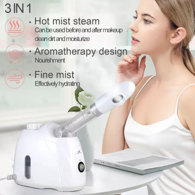 Humidificador facial vaporizador facial de ozono 3 en 1 belleza limpiador facial profundo 2