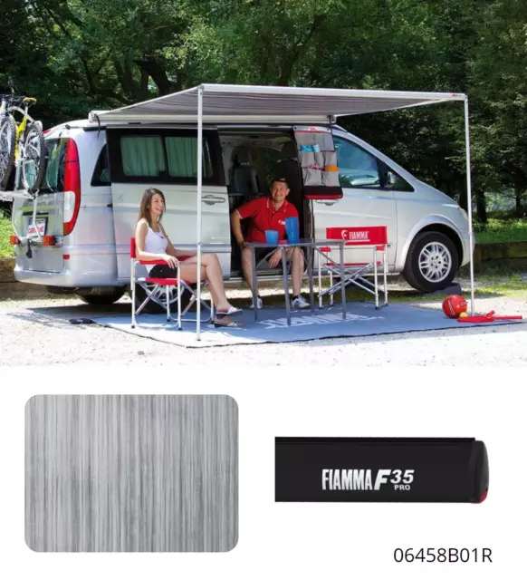 Fiamma F35 Pro 250 Awning Deep Black Case Royal Grey Fabric Campervan Caravan