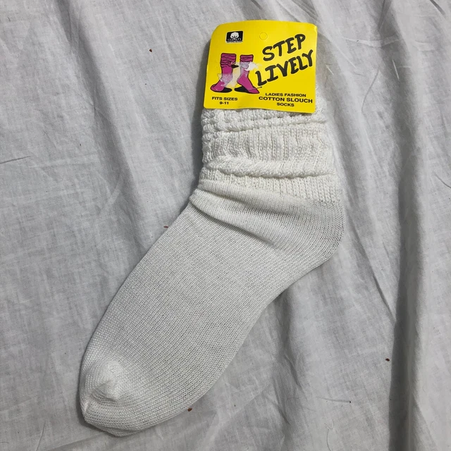 Vintage 1980s Ladies Cotton Slouch Socks 9-11 NOS