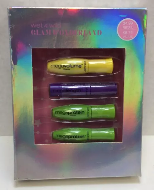 Wet N Wild Glam Wonderland Mini Mascara Set, 0.15 FL, Lot of 4, Free Shipping